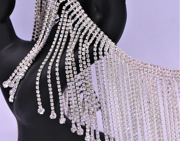 Rhinestone Fringe Trim