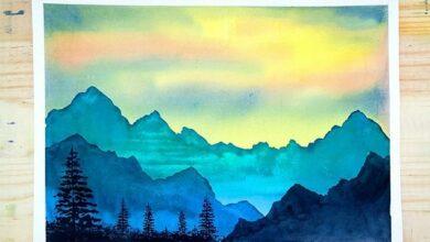 Paint Mountains in Watercolor