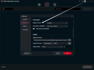 Choose Output Format and Settings