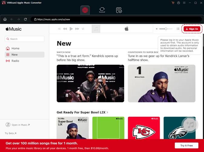 Sign in to your Apple Music account